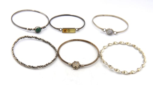 Group lot of Vintage 925 sterling silver bangles