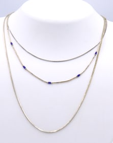 Group Lot of 3 Vintage 925 Sterling Silver Chains