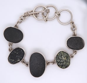 Vintage 925 Sterling Silver Gemstone Bracelet