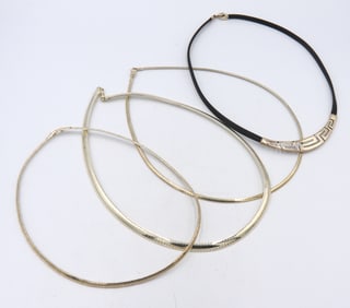 Group Lot of 4 Vintage 925 Sterling Silver Necklaces