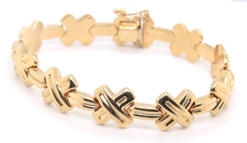 Italian 14KT Yellow Gold XX Bracelet