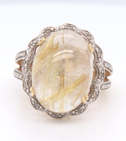 10KT Yellow Gold Rutilated Quartz Ring
