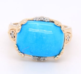 Fabulous Yellow Gold Turquoise Ring