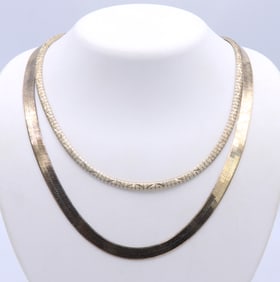 Lot of 2 Vintage 925 Sterling Silver Necklaces