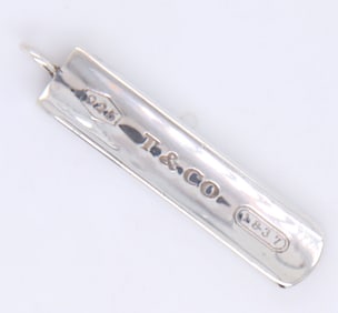 Tiffany & Co 1837 Bar Pendant in 925 Sterling Silver
