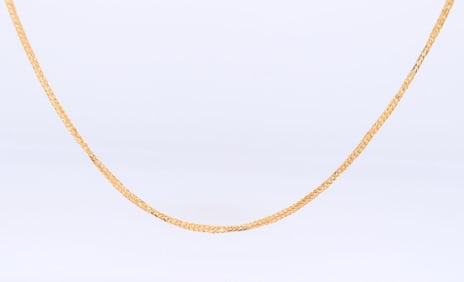 Simple Yellow Gold Wheat Chain Necklace