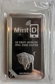 10 Troy Ounces Pure .999 Fine Silver Bar in Plastic