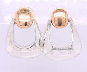 14kt White gold Bayanihan modernist post earrings