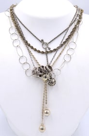 Group lot of vintage 925 sterling silver necklaces