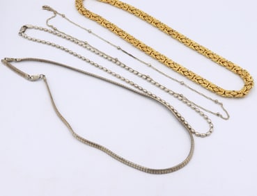 Group lot of vintage 925 sterling silver chains