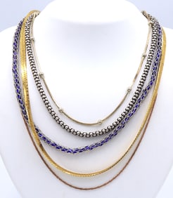 Group lot of 5 vintage 925 sterling silver necklaces