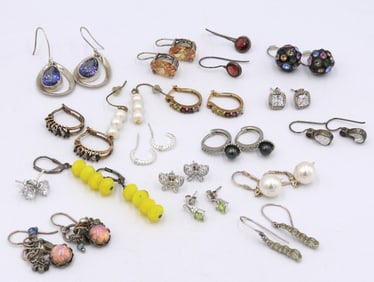 Group lot of vintage 925 sterling silver earrings