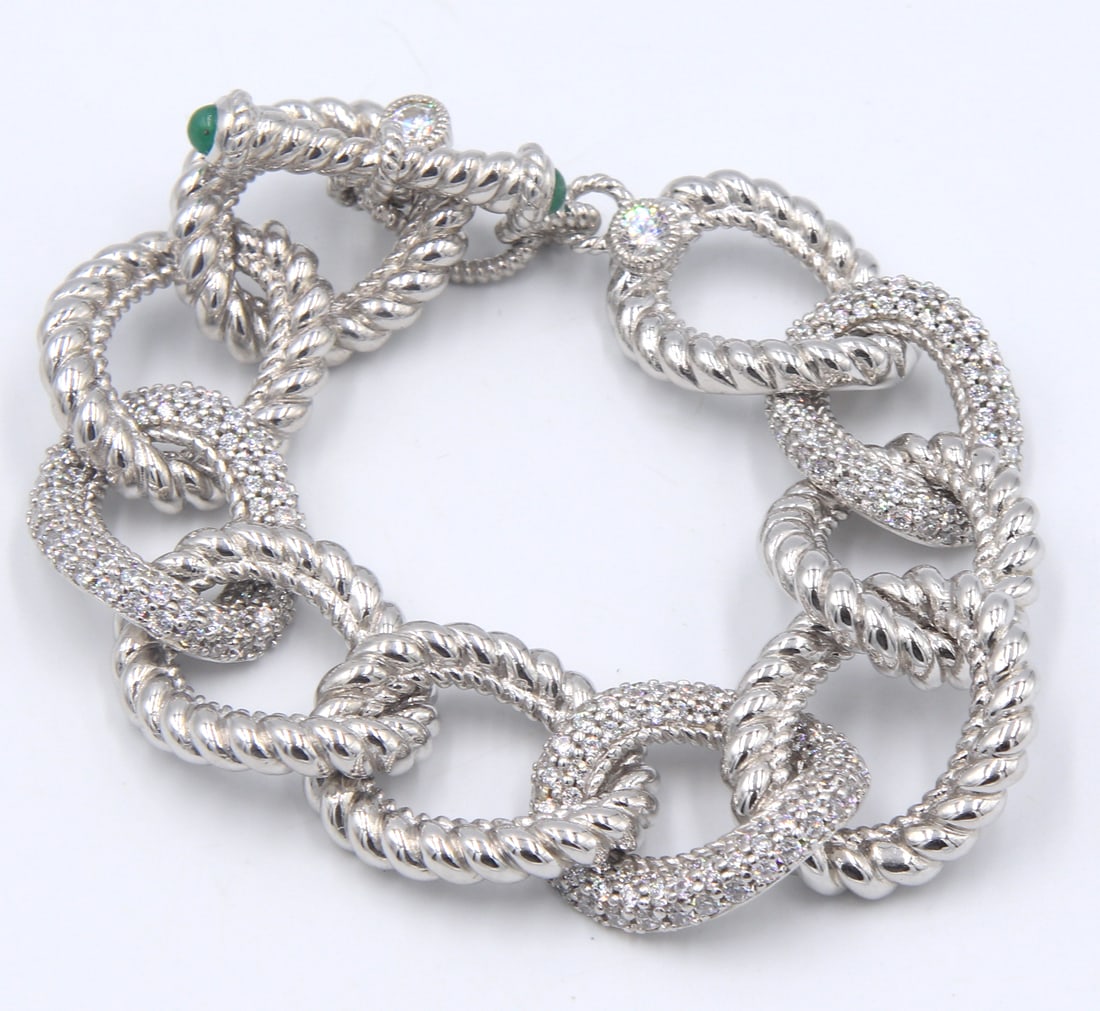 Judith Ripka CZ link bracelet in 925 sterling silver (1 of 6)