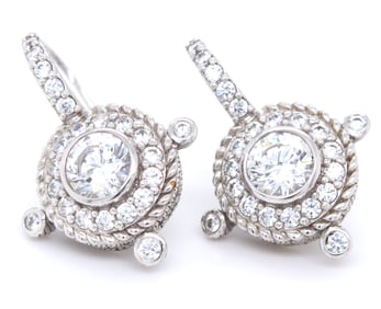 925 Sterling silver Judith Ripka CZ earrings