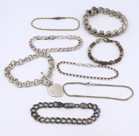 Group lot of Vintage 925 sterling silver bracelets