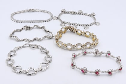 Group lot of Vintage 925 sterling silver bracelets