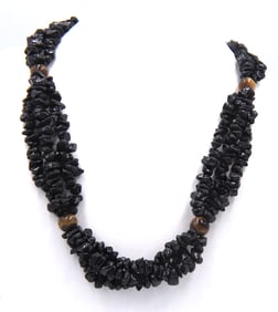 Black onyx and Tiger eye 3 row necklace