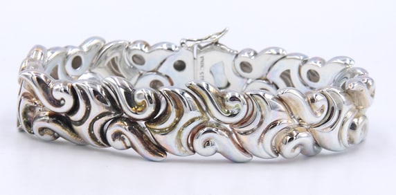 Vintage 925 sterling silver Fancy link bracelet