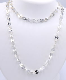 Italian Milor 925 sterling silver disc link chain necklace