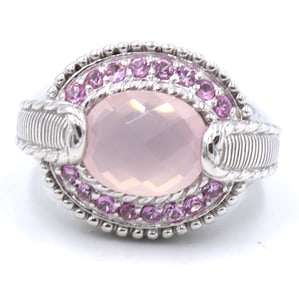 Judith Ripka pink Chalcedony ring in 925 sterling silver