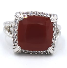 Judith Ripka Carnelian Ring in 925 sterling silver
