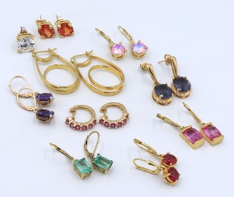 Group lot of Vintage 925 sterling silver earrings