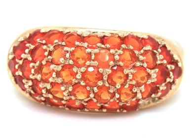 14kt Yellow gold Orange quartz cluster ring