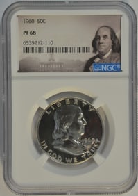 1960 50C PF 68 NGC Holder