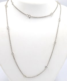 925 Sterling silver cubic zirconia by yard necklace