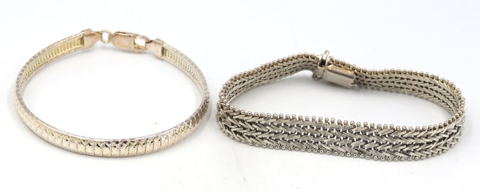 Group lot of 2 Vintage 925 sterling silver bracelets