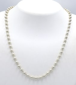 925 Sterling silver beaded chain necklace