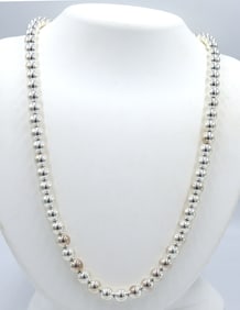 925 Sterling silver beaded chain necklace