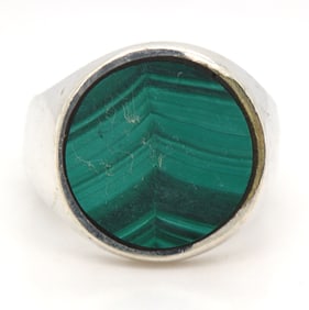 925 Sterling silver Malachite ring