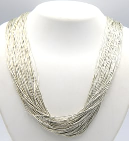 Vintage 925 sterling silver multi strand necklace