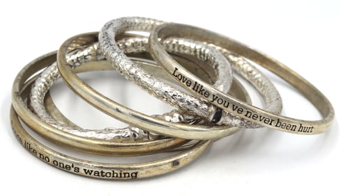 Group lot of Vintage 925 sterling silver bangles