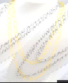 Lot of 2 Italian 925 sterling silver oval link chains