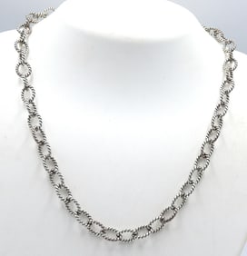 925 Sterling silver oval link chain necklace