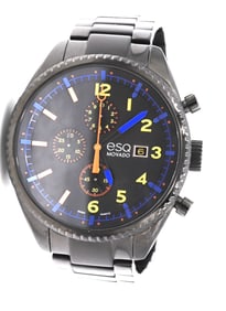 ESQ by Movado black stainless steel chronograph quartz watch