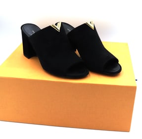 Louis Vuitton black suede sandals