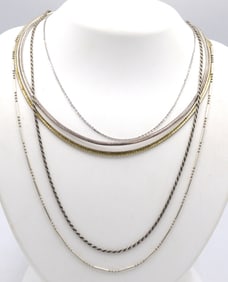 Group lot of  Vintage 925 sterling silver 5 necklaces