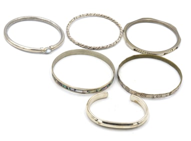 Group lot of Vintage 925 sterling silver bangles