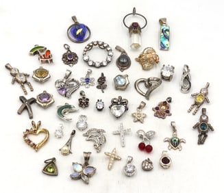 Group lot of Vintage 925 sterling silver pendants