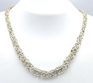 Italian Vintage 925 sterling silver byzantine necklace