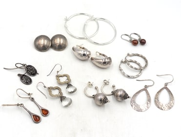 Group lot of Vintage 925 sterling silver earrings
