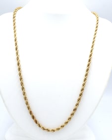 14kt Yellow gold Rope chain necklace