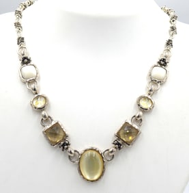 Michael Dawkins 925 sterling silver gemstone necklace