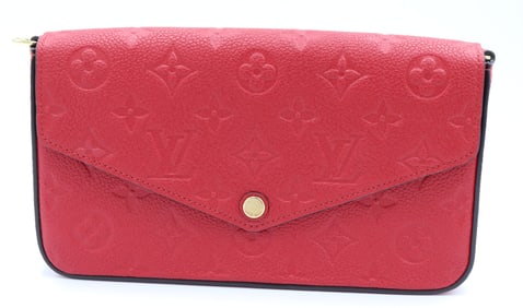 Louis Vuitton Felicie Pouchette Scarlet Monogram Repreinte Bag