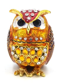 Owl trinket box with crystal
