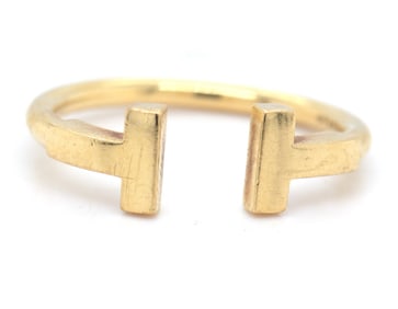 18kt Yellow gold Tiffany T wire ring