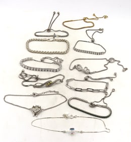 Group lot of 11 Vintage 925 sterling silver bracelets